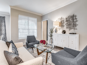 Crown molding in living and dining room